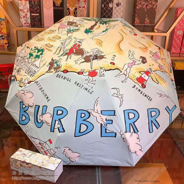 BURBERRY巴寶莉傘 專櫃夏季新款 最新火爆款 五折口袋傘 防曬隔熱 防紫外線  zm1037